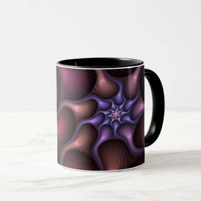 Magical Shiny Abstract Striped Colourful Fractal Mug (Front Right)