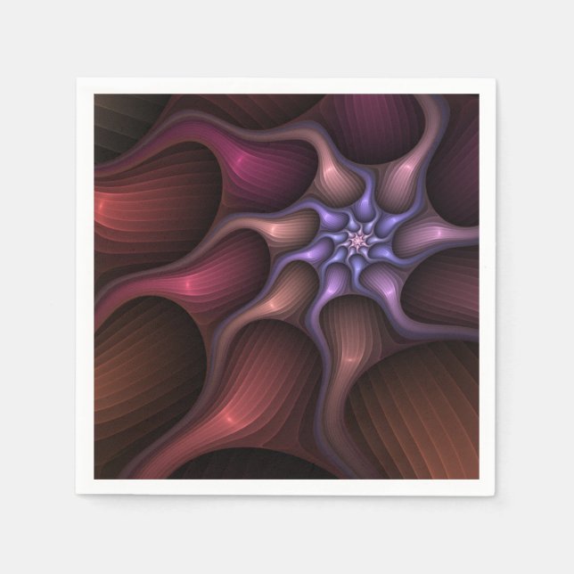 Magical Shiny Abstract Striped Colourful Fractal Napkin (Front)