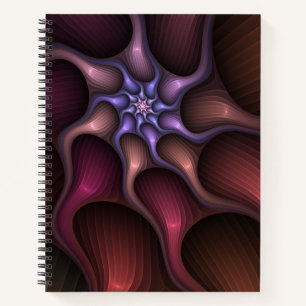 Magical Shiny Abstract Striped Colourful Fractal Notebook