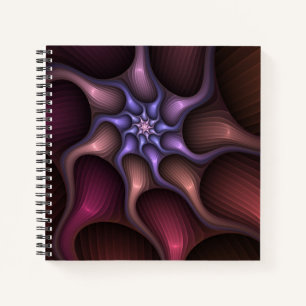 Magical Shiny Abstract Striped Colourful Fractal Notebook