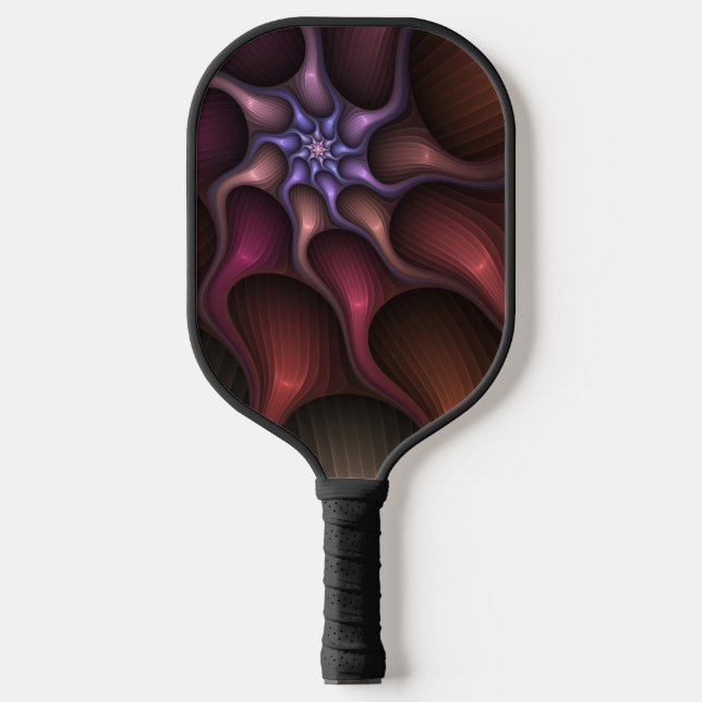 Magical Shiny Abstract Striped Colourful Fractal Pickleball Paddle (Front)