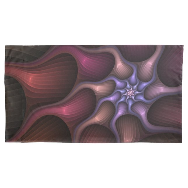 Magical Shiny Abstract Striped Colourful Fractal Pillowcase (Front)