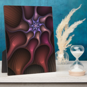 Magical Shiny Abstract Striped Colourful Fractal Plaque