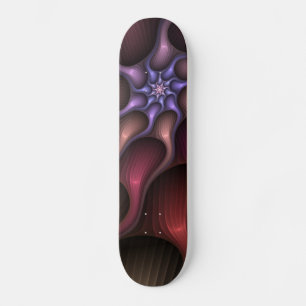 Magical Shiny Abstract Striped Colourful Fractal Skateboard
