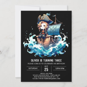 Magical Ship Pirate Birthday Invitation
