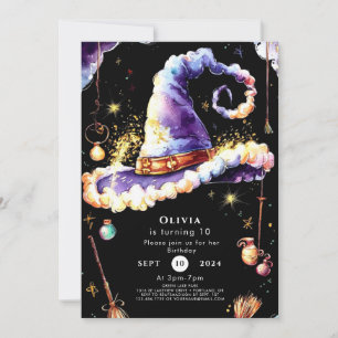Magical Simple Boho Wizard Birthday Invitation