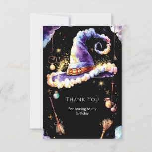 Magical Simple Boho Wizard Birthday Thank You Card