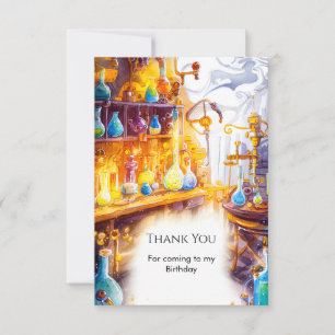 Magical Simple Experiment Scientist Birthday Thank You Card