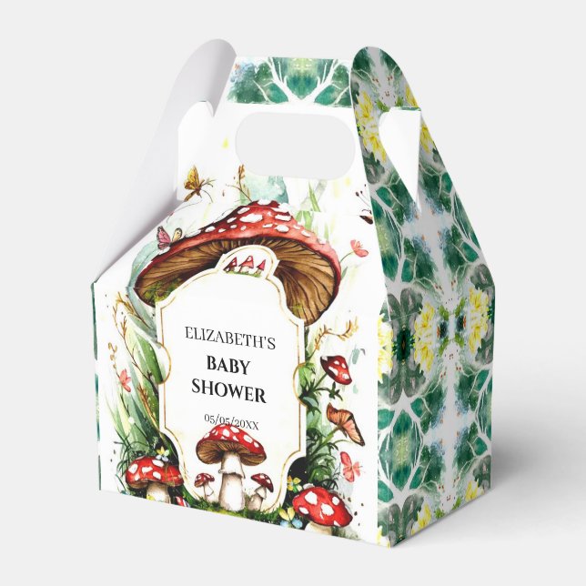 Magical Simple Mushroom Baby Shower Favour Box (Front Side)