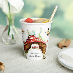 Magical Simple Mushroom Baby Shower Paper Cups