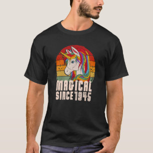 Magical Since 1945 Vintage Unicorn Birthday T-Shirt
