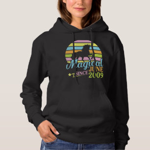 Magical Since June 2009 Happy Birthday Unicorn 13  Hoodie