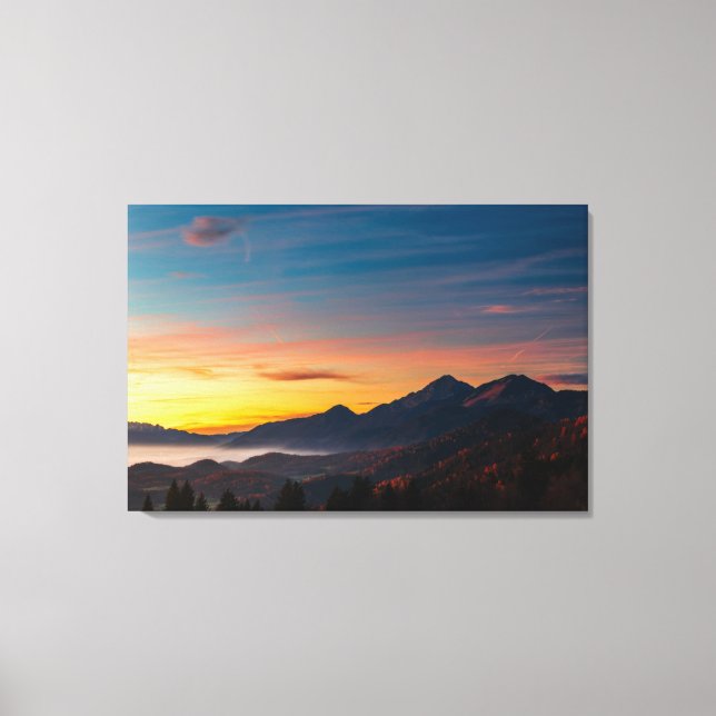 Magical sky above mountain Storžič Canvas Print (Front)