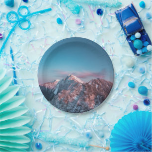 Magical sky above mountain Storžič, Slovenia Paper Plate