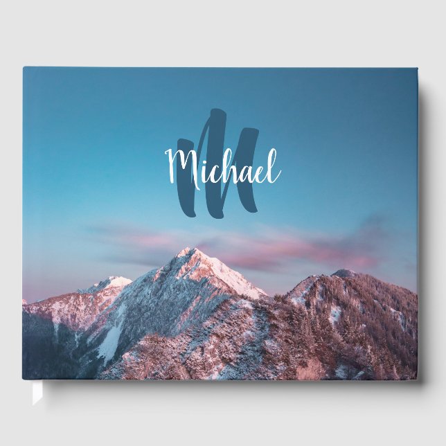 Magical sky monogram mountain Storžič Slovenia Guest Book (Front)