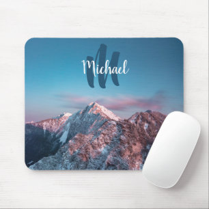 Magical sky monogram mountain Storžič Slovenia Mouse Mat