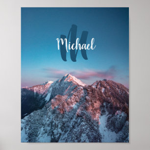 Magical sky monogram mountain Storžič Slovenia Poster