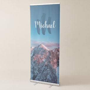 Magical sky monogram mountain Storžič Slovenia Retractable Banner