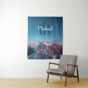 Magical sky monogram mountain Storžič Slovenia Tap Tapestry