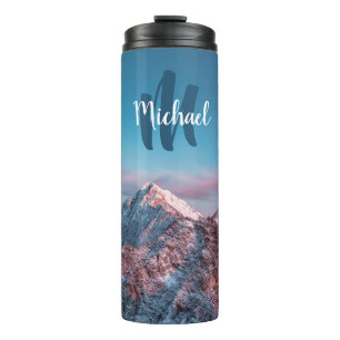 Magical sky monogram mountain Storžič Slovenia Thermal Tumbler