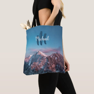 Magical sky monogram mountain Storžič Slovenia Tote Bag