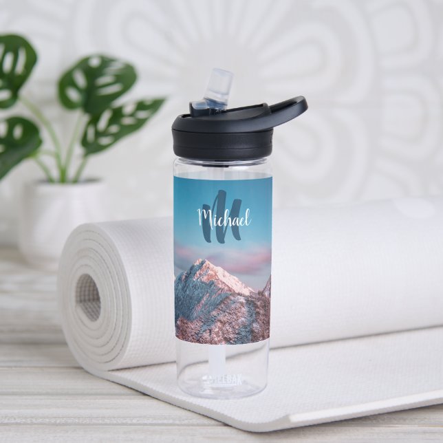Magical sky monogram mountain Storžič Slovenia Water Bottle (Yoga)