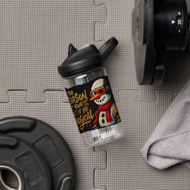 Magical Snow-Bro Water Bottle Funky Christmas Head (Gym (Rotated))