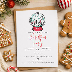 Magical Snow Globe Christmas Party Invitation