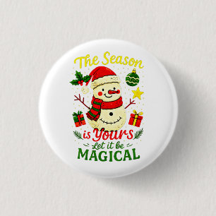 Magical Snowman Festive Button Cozy Christmas Vibe