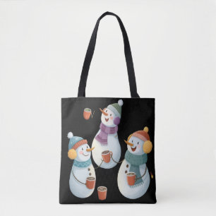 Magical Snowmen Winter Night – Cozy Christmas Illu Tote Bag