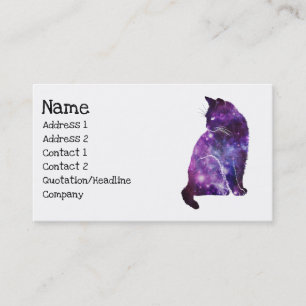 Magical Space Nebula Cat Business Card