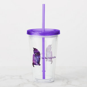 Magical Space Nebula Cat, Crazy Cat Lady Acrylic Tumbler