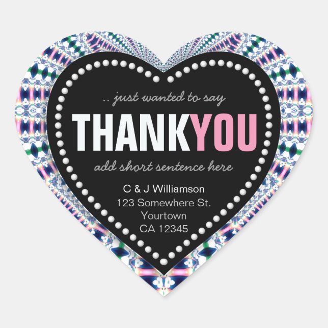 Magical Sparkle Digi Lacy Thank You Heart Sticker (Front)