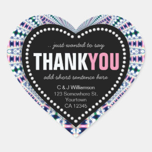 Magical Sparkle Digi Lacy Thank You Heart Sticker