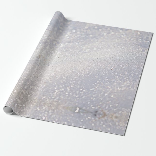 Magical Sparkling Snow Crystals Wrapping Paper (Unrolled)