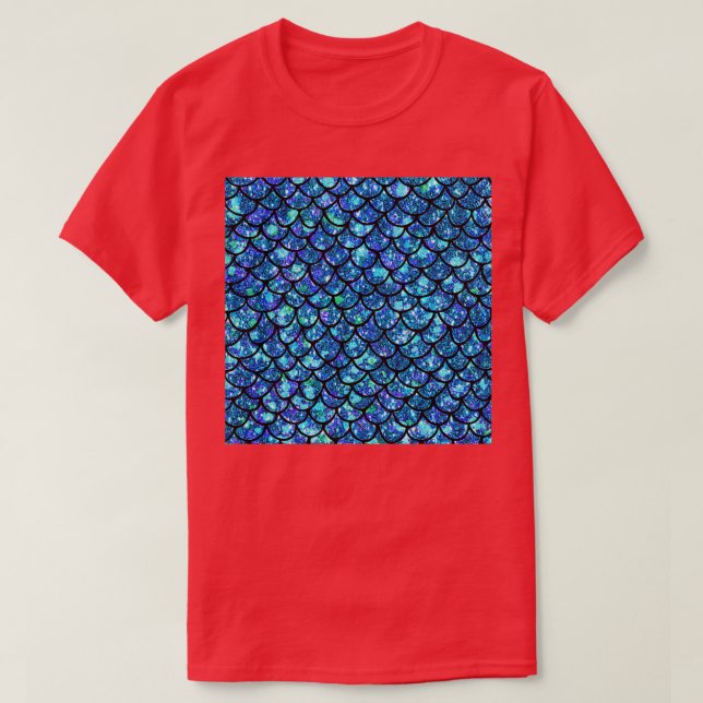 Magical Sparkly Mermaid Scales T-Shirt (Design Front)