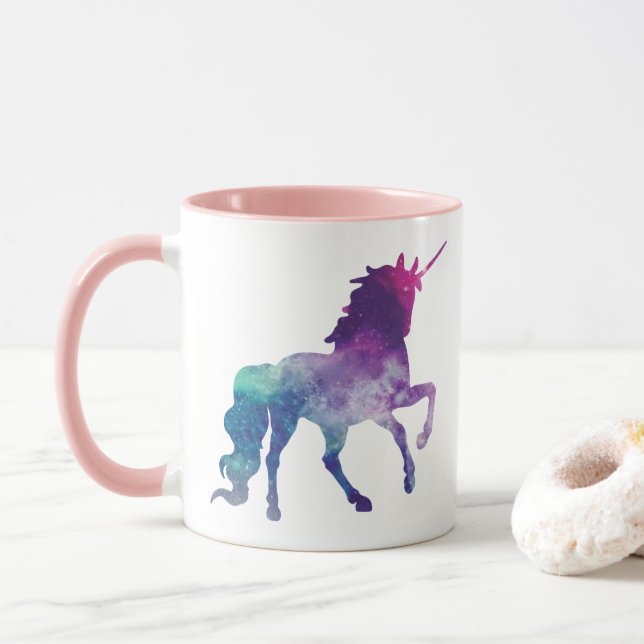 Magical Sparkly Prancing unicorn Mug (With Donut)
