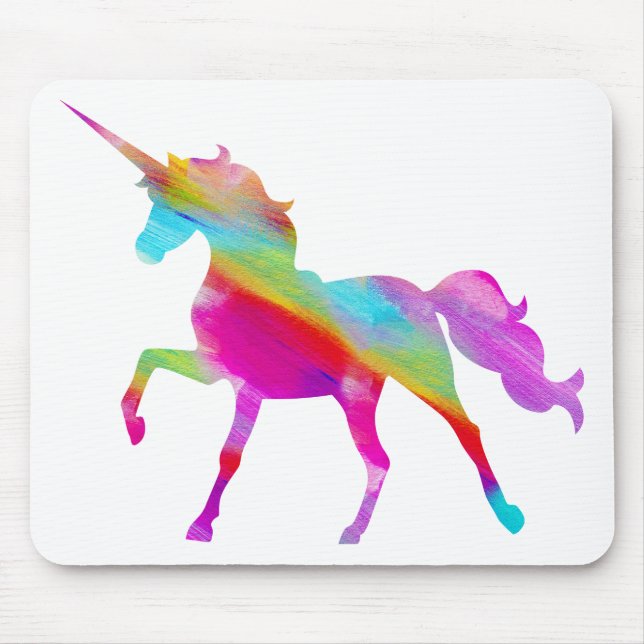Magical sparkly rainbow prancing unicorn mouse mat (Front)