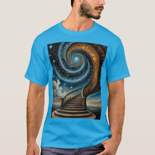 Magical Spiral Staircase Into Starry Galaxy Tee