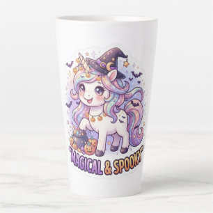 Magical & Spooky Halloween Unicorn Sticker Latte Mug