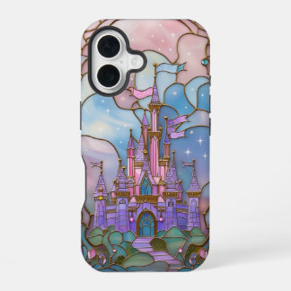 Magical Stained Glass Castle with Vibrant Pastels iPhone 16 Case