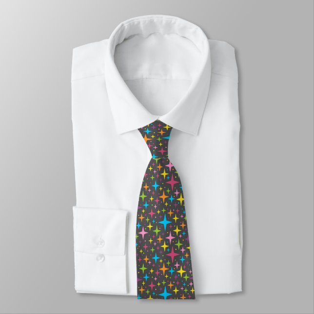 Magical star twinkle rainbow whimsical tie (Tied)