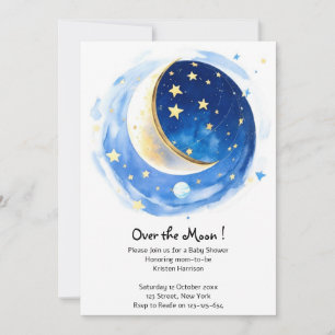 Magical Starry Night Boy Baby Shower Invitation