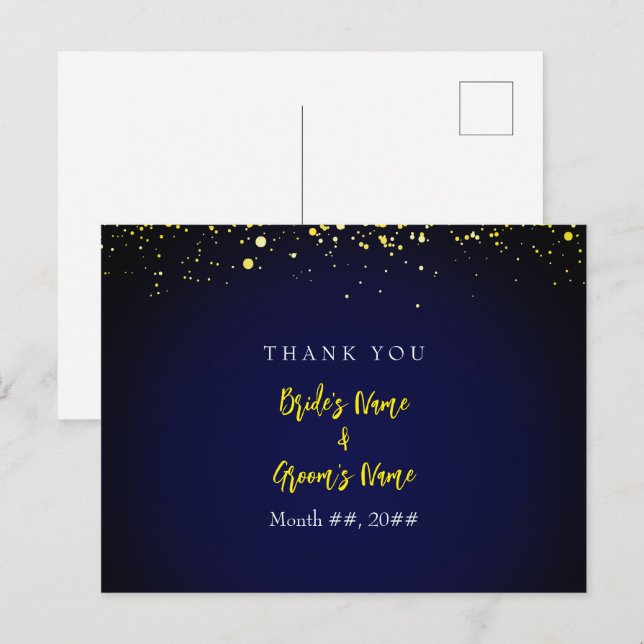 Magical Starry Night Wedding Thank You Card (Front/Back)