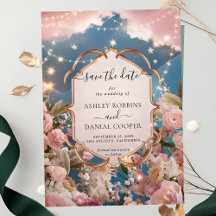 Magical Stars and Sparkles Modern Save The Date