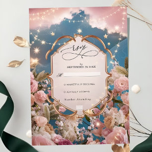 Magical Stars and Sparkles Modern Wedding RSVP Card