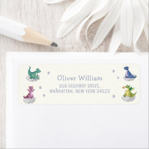 Magical Stars Dragon Baby Shower Return Address