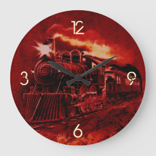 Magical Steam Engine Victorian Train Large Clock