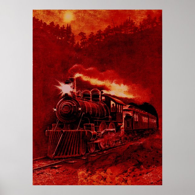 Magical Steam Engine Victorian Train Poster (Front)