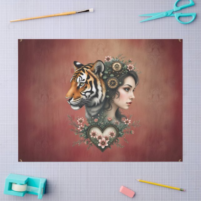 Magical steampunk floral world tissue paper (Craft)